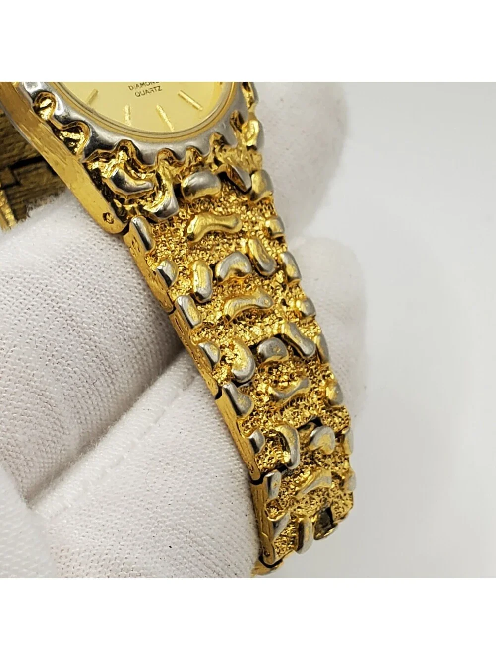 Armitron Gold Nugget Style Watch Women 24mm New Battery